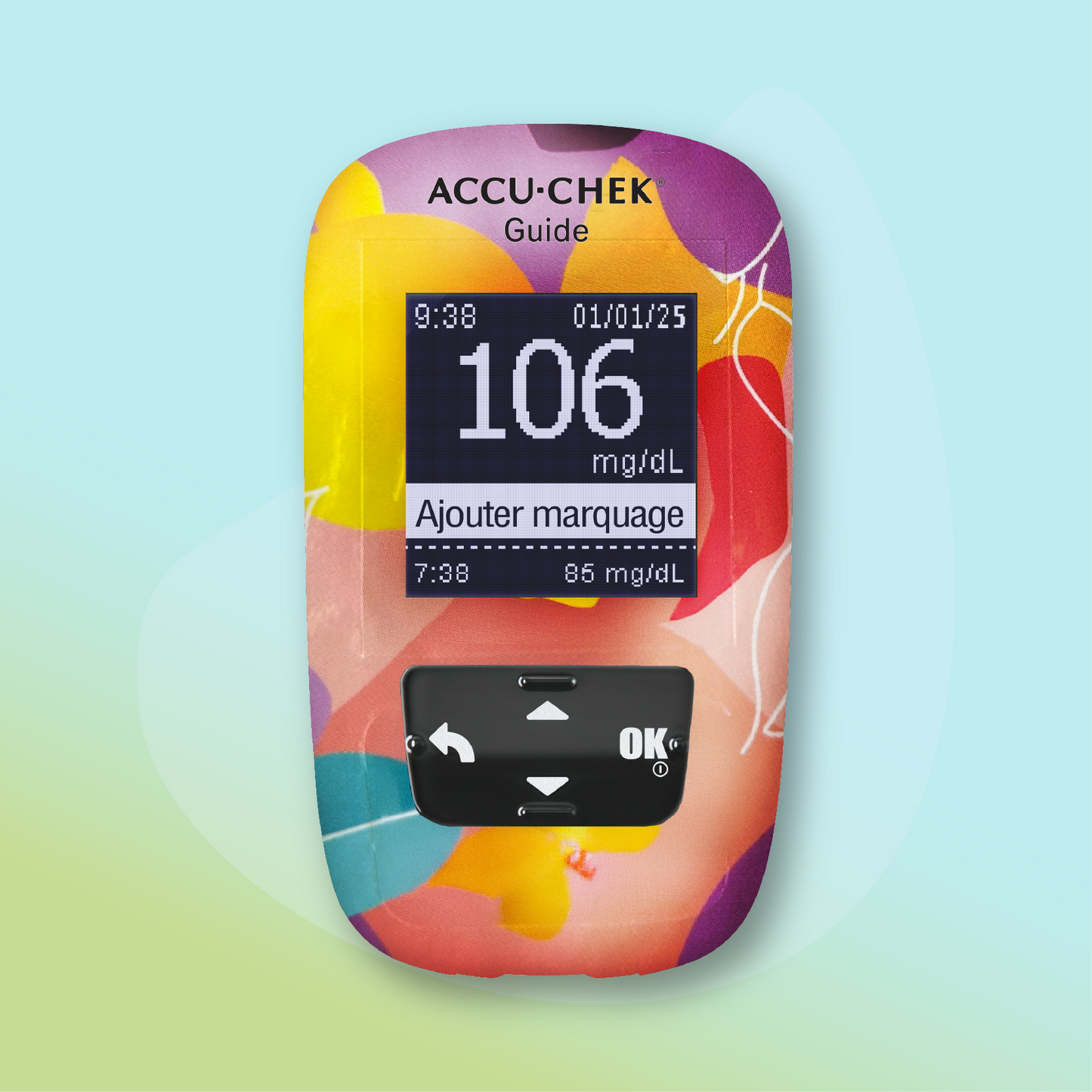 2 stickers "Flash" pour lecteur de glycémie I Accu-Chek(R) Guide