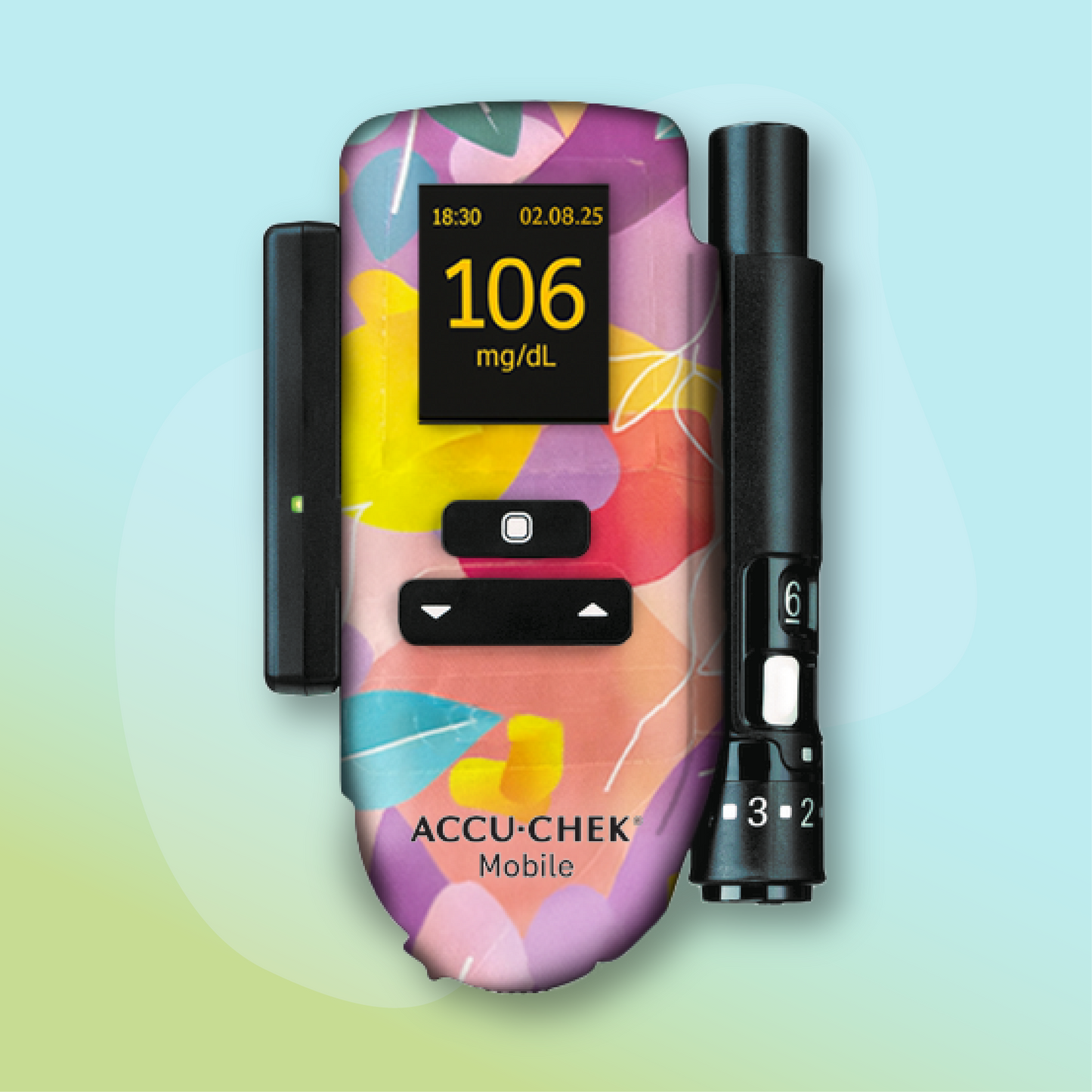 2 stickers "Flash" pour lecteur de glycémie I Accu-Chek(R) Mobile