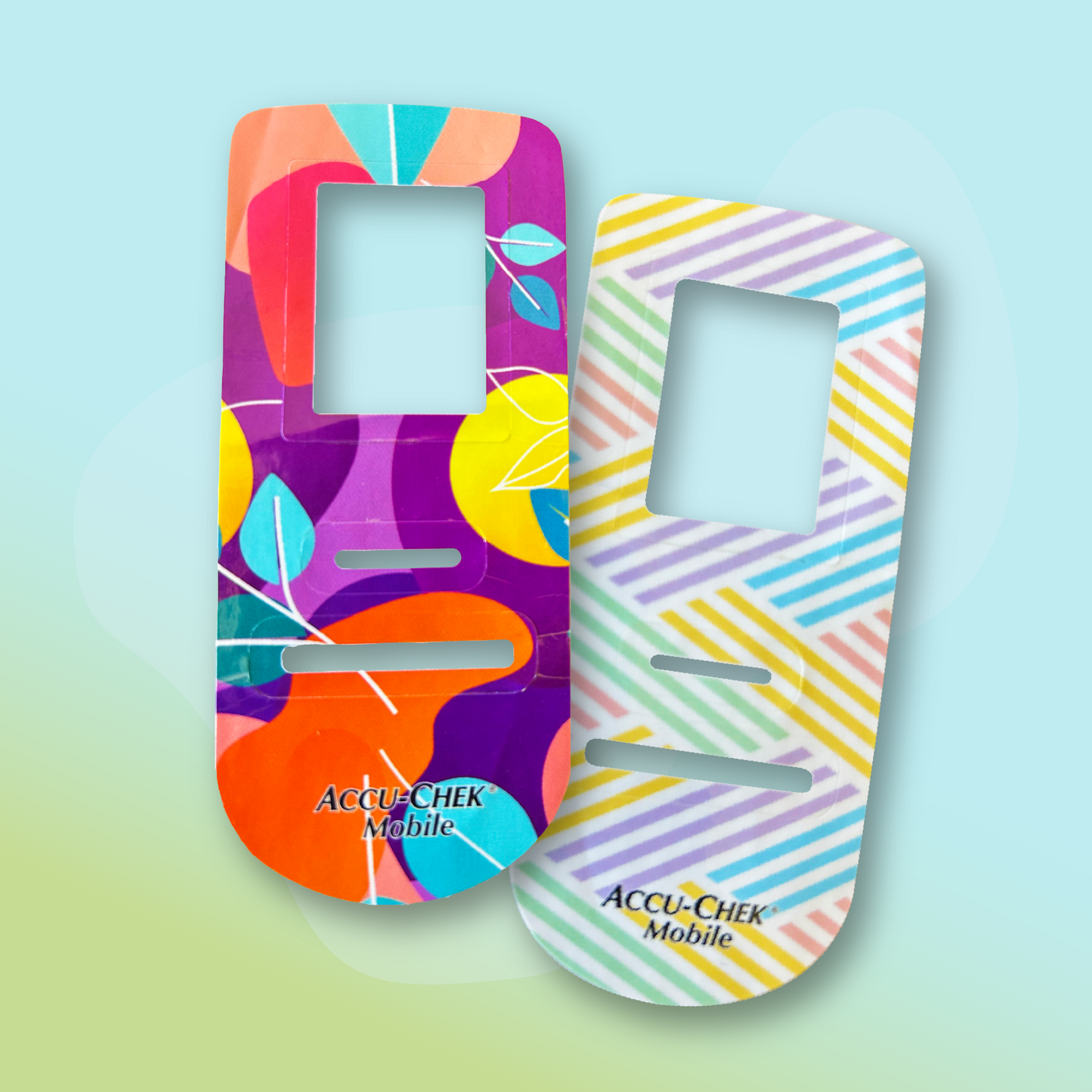 2 stickers "Fleurs" pour lecteur de glycémie I Accu-Chek(R) Mobile