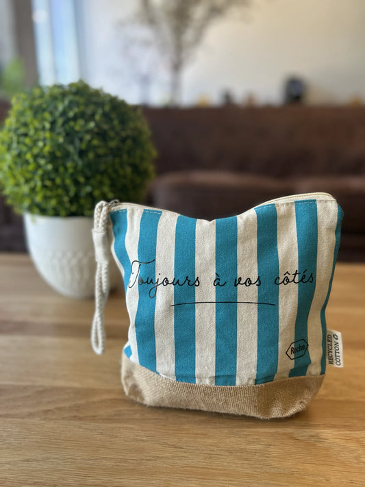 Trousse de rangement matériel "Toujours à vos côtés!" I Bleue